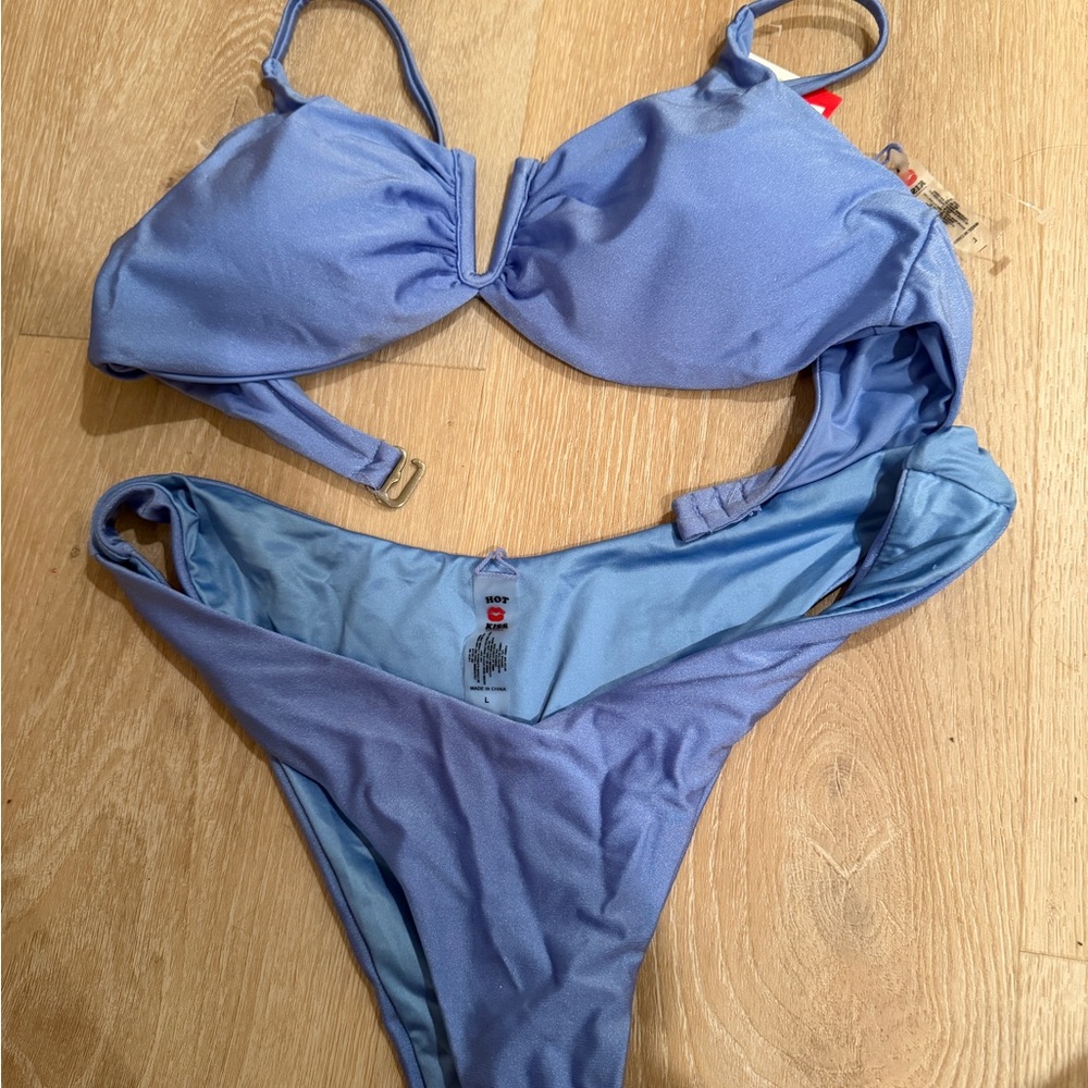 Hot Kiss Periwinkle V-Notch Bikini Set